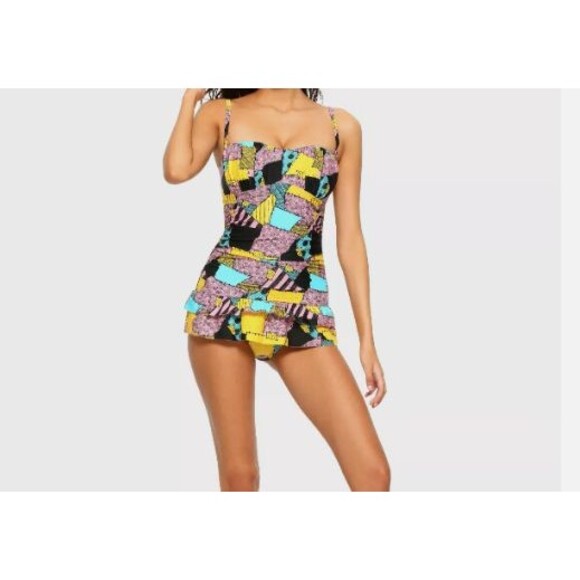 Disney Nightmare Before Christmas Sally One Piece Swimsuit-Large-Lined-Skirted - Picture 1 of 9